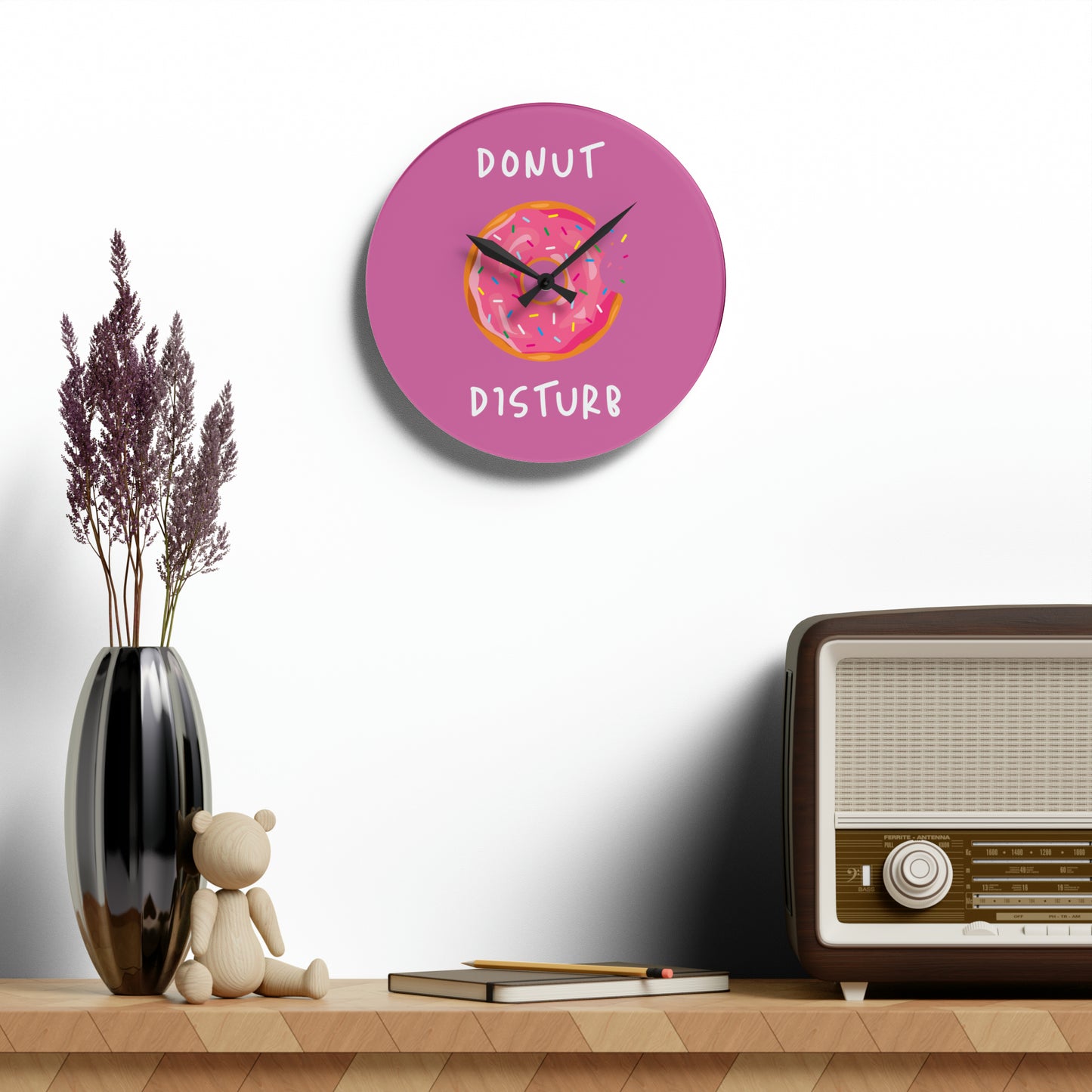 "Donut Disturb" Acrylic Wall Clock