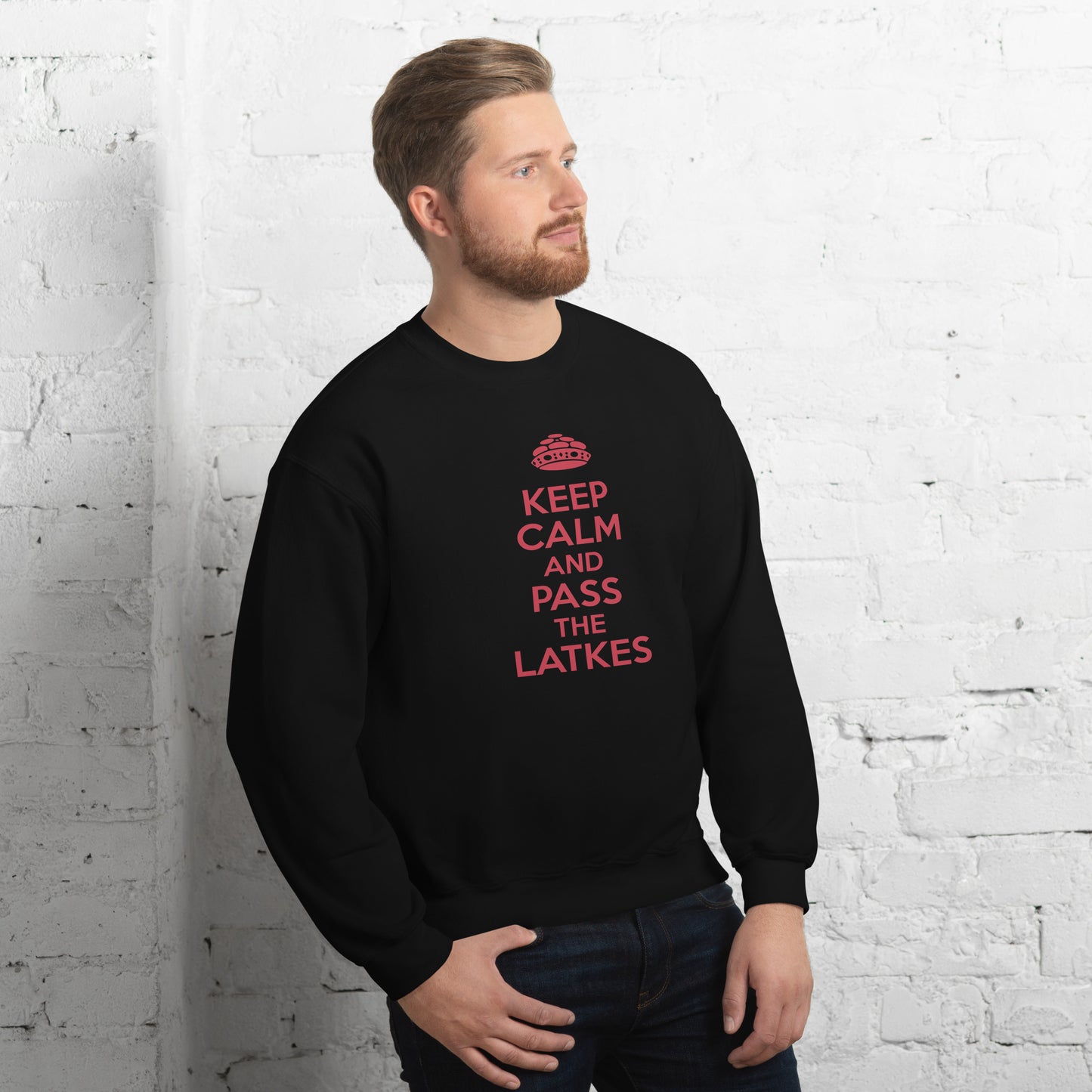 Chanukah Sweatshirt "Keep Calm And Pass The latkes" (Unisex)