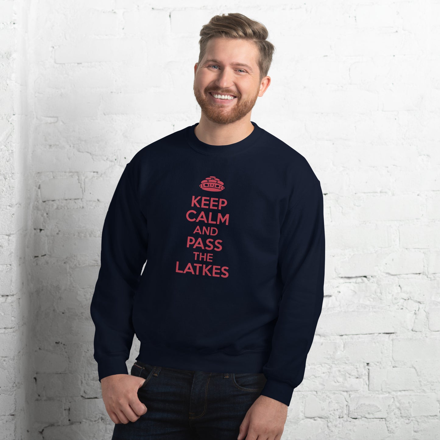 Chanukah Sweatshirt "Keep Calm And Pass The latkes" (Unisex)