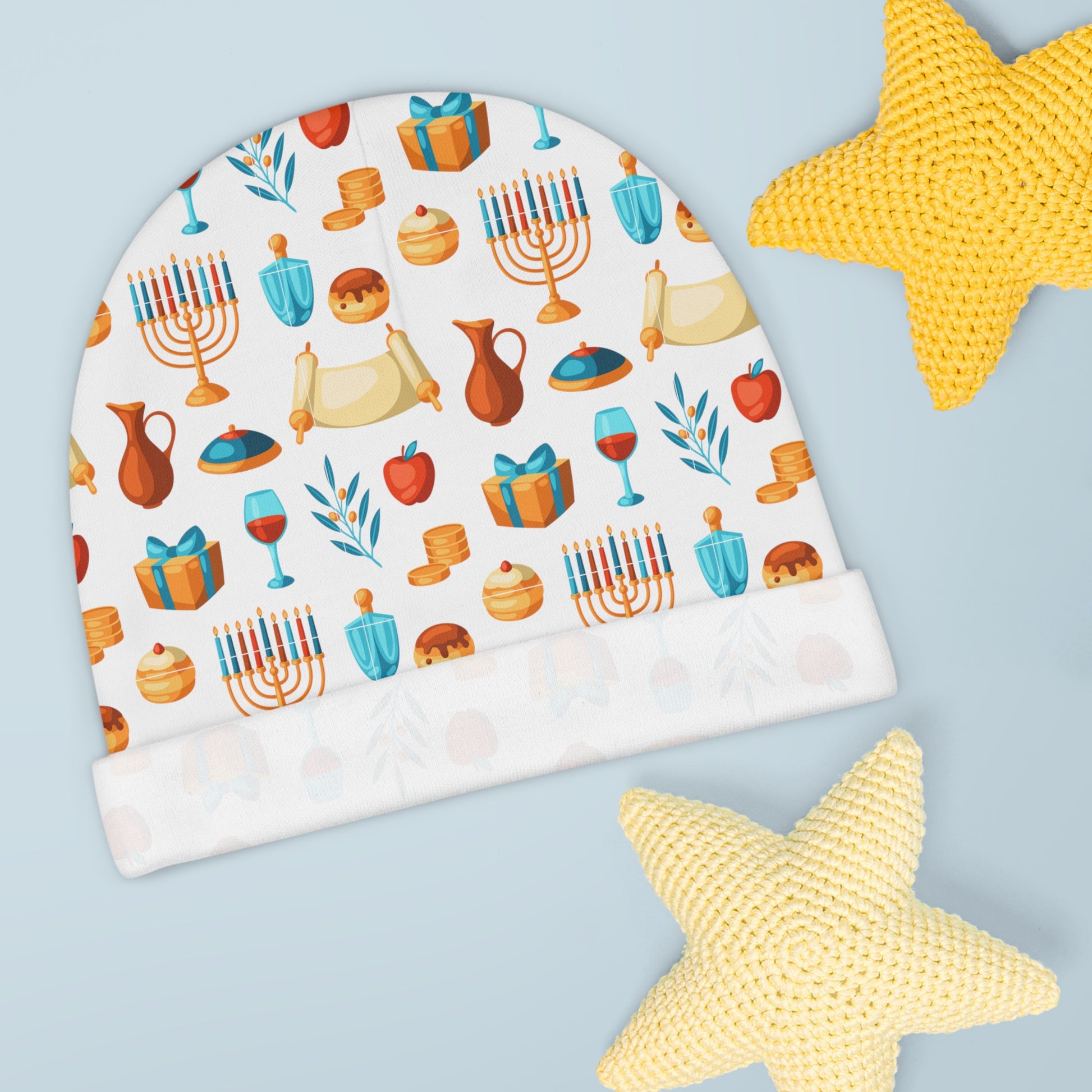 chanukah baby beanie, chanukah merch for baby