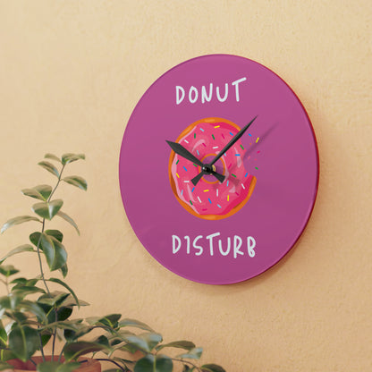 "Donut Disturb" Acrylic Wall Clock