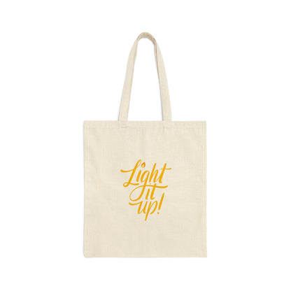 Cotton Canvas "Light It Up" Tote Bag