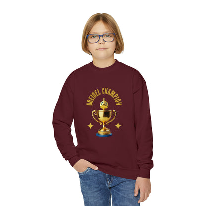 chanukah sweater for boy or girl with dreidel champion