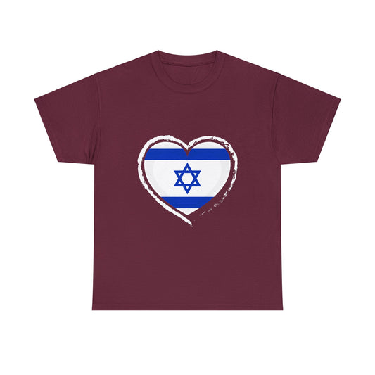 Israeli Flag Heart T-shirt