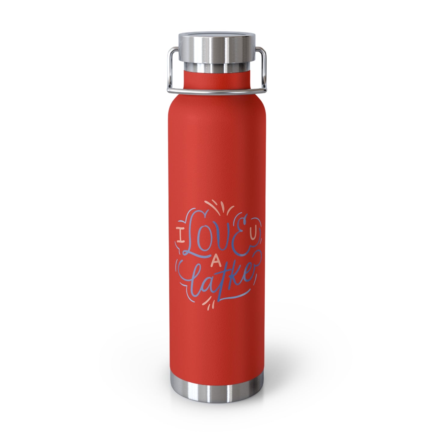 Chanukah Insulated Bottle with "I Love U A Latke" (22oz)