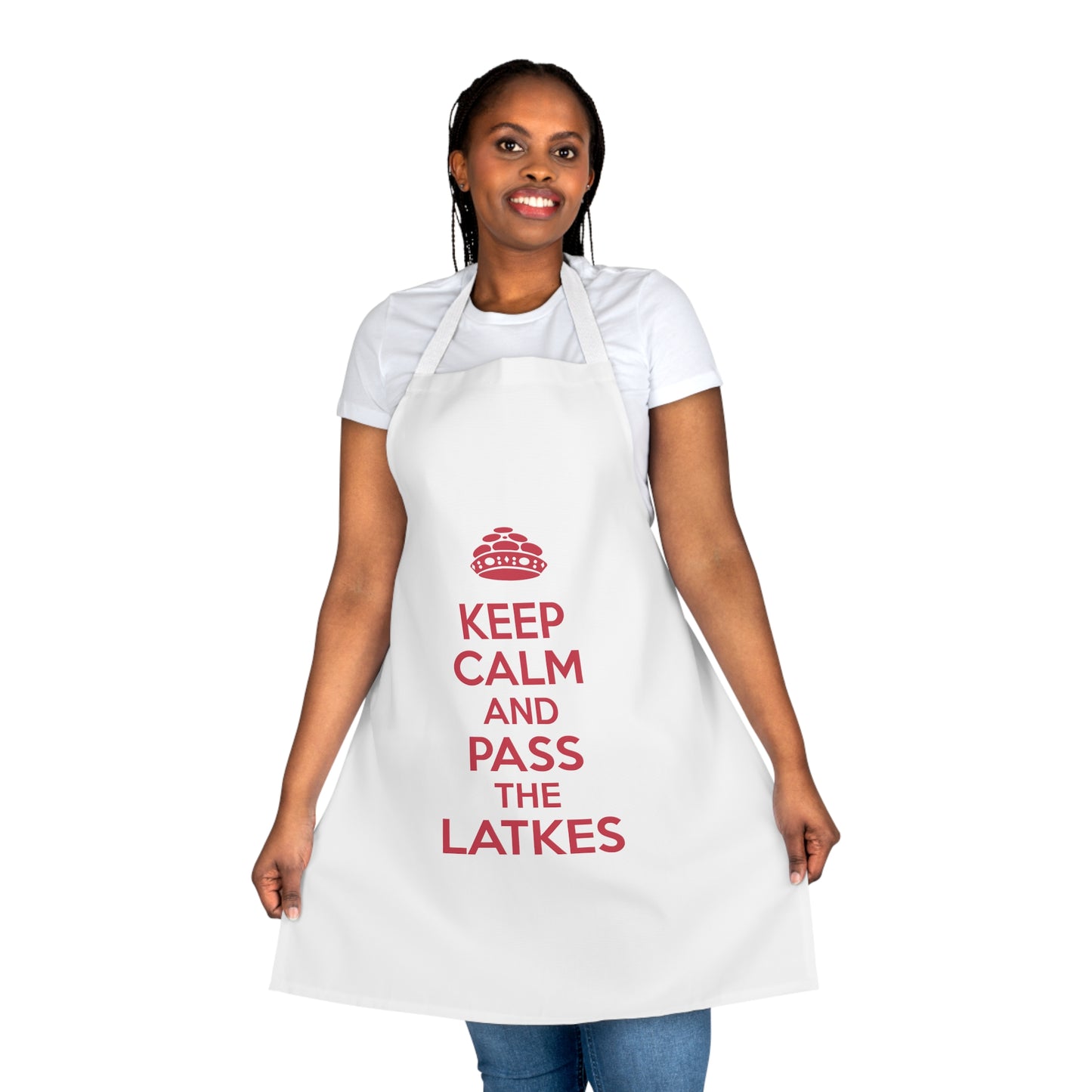 Chanukah Apron "Keep Calm And Pass The Latkes"