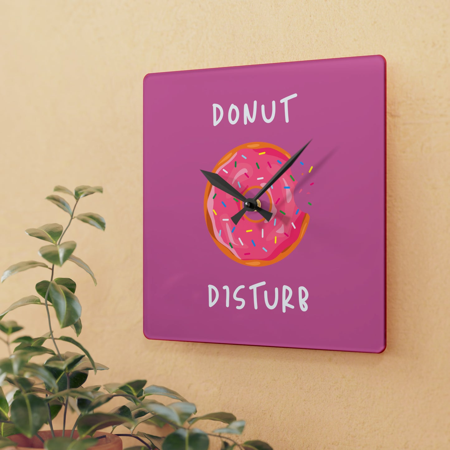 "Donut Disturb" Acrylic Wall Clock