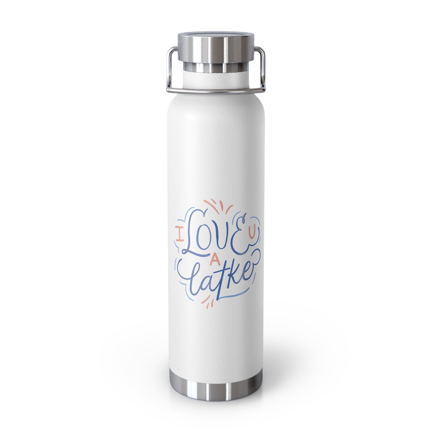 Chanukah Insulated Bottle with "I Love U A Latke" (22oz)