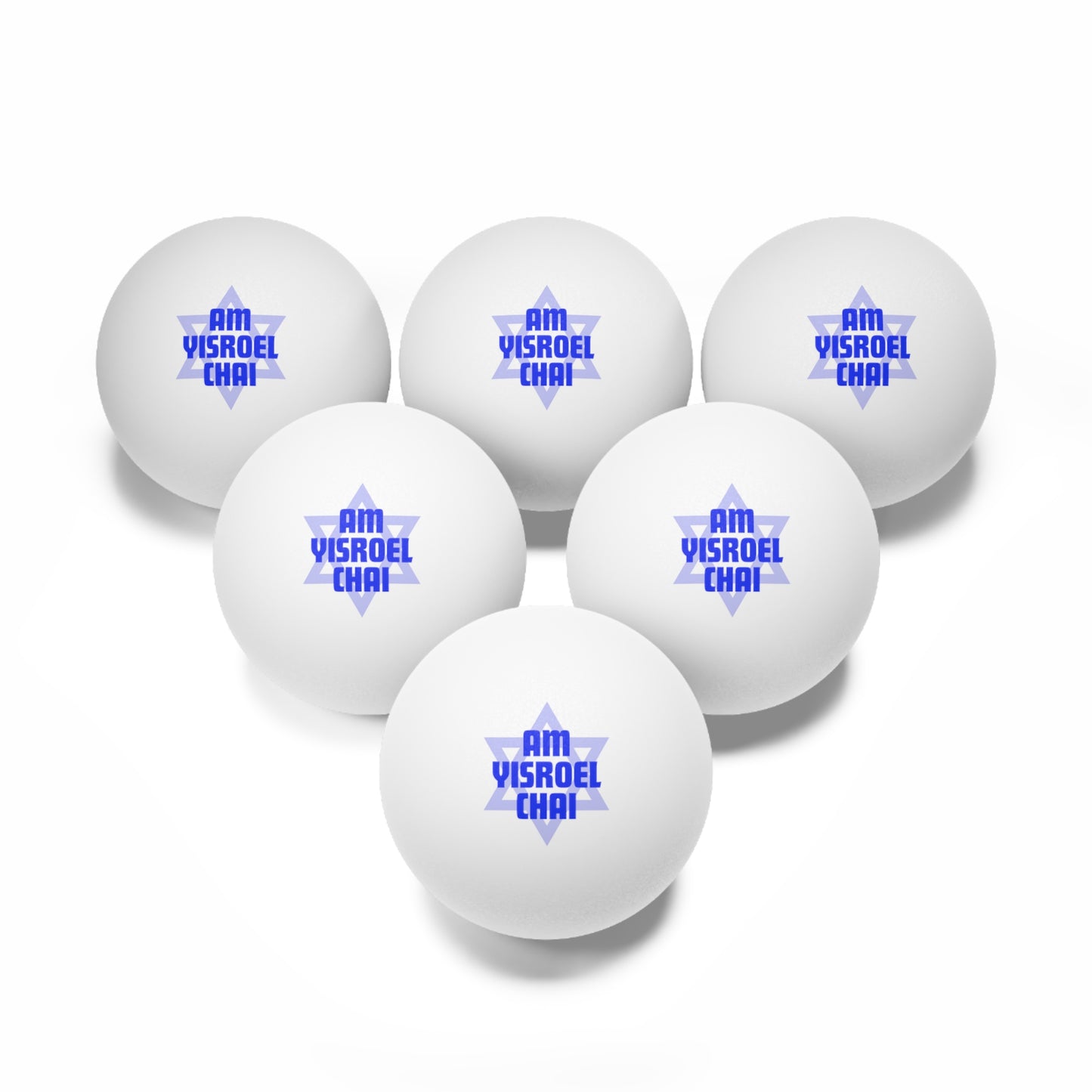 Am Yisroel Chai Ping Pong Balls, 6 pcs