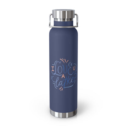 Chanukah Insulated Bottle with "I Love U A Latke" (22oz)