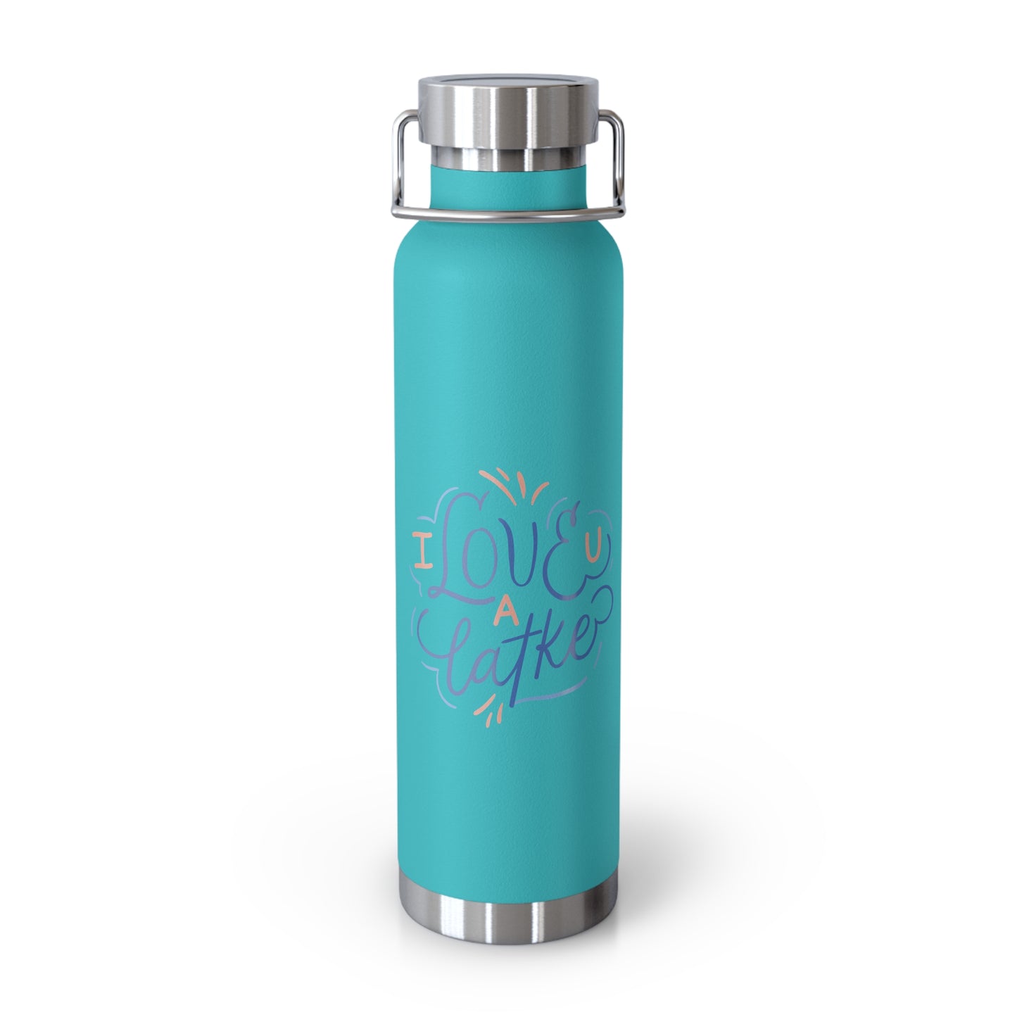 Chanukah Insulated Bottle with "I Love U A Latke" (22oz)