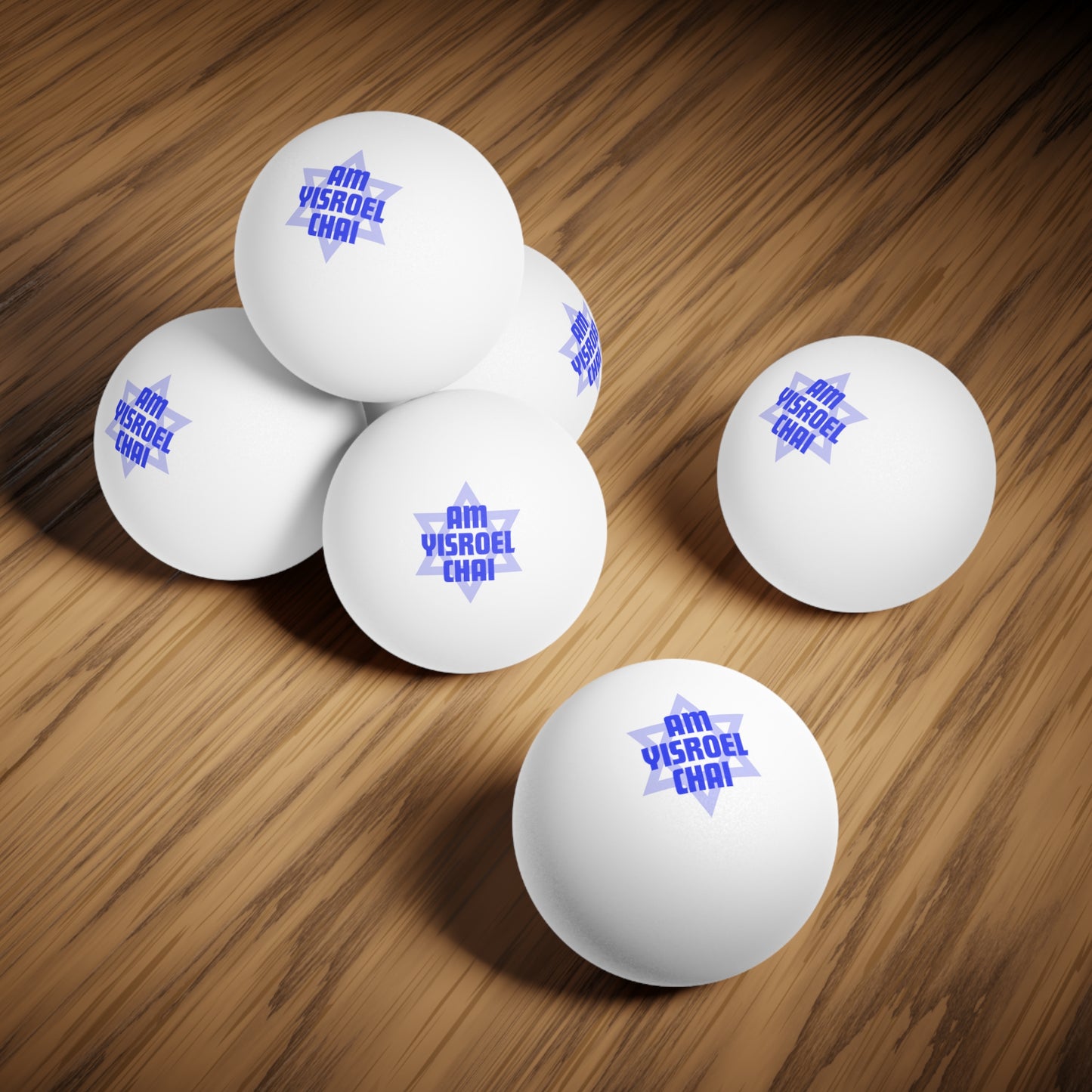 Am Yisroel Chai Ping Pong Balls, 6 pcs