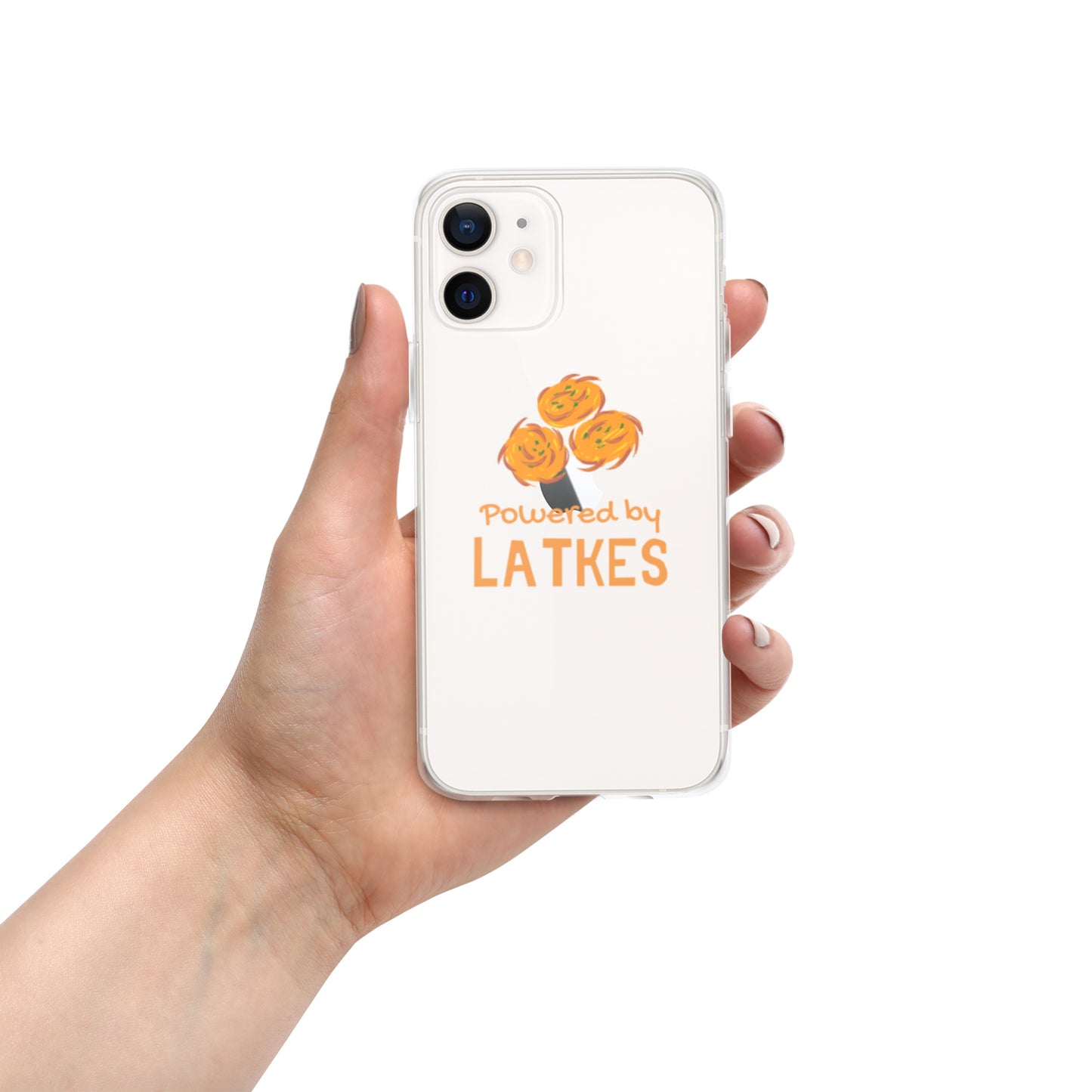 Clear Case for iPhone® "Powered by Latkes"