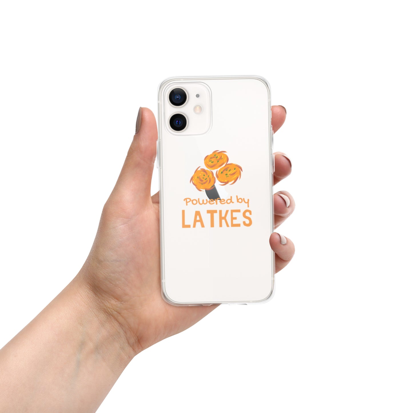 Clear Case for iPhone® "Powered by Latkes"