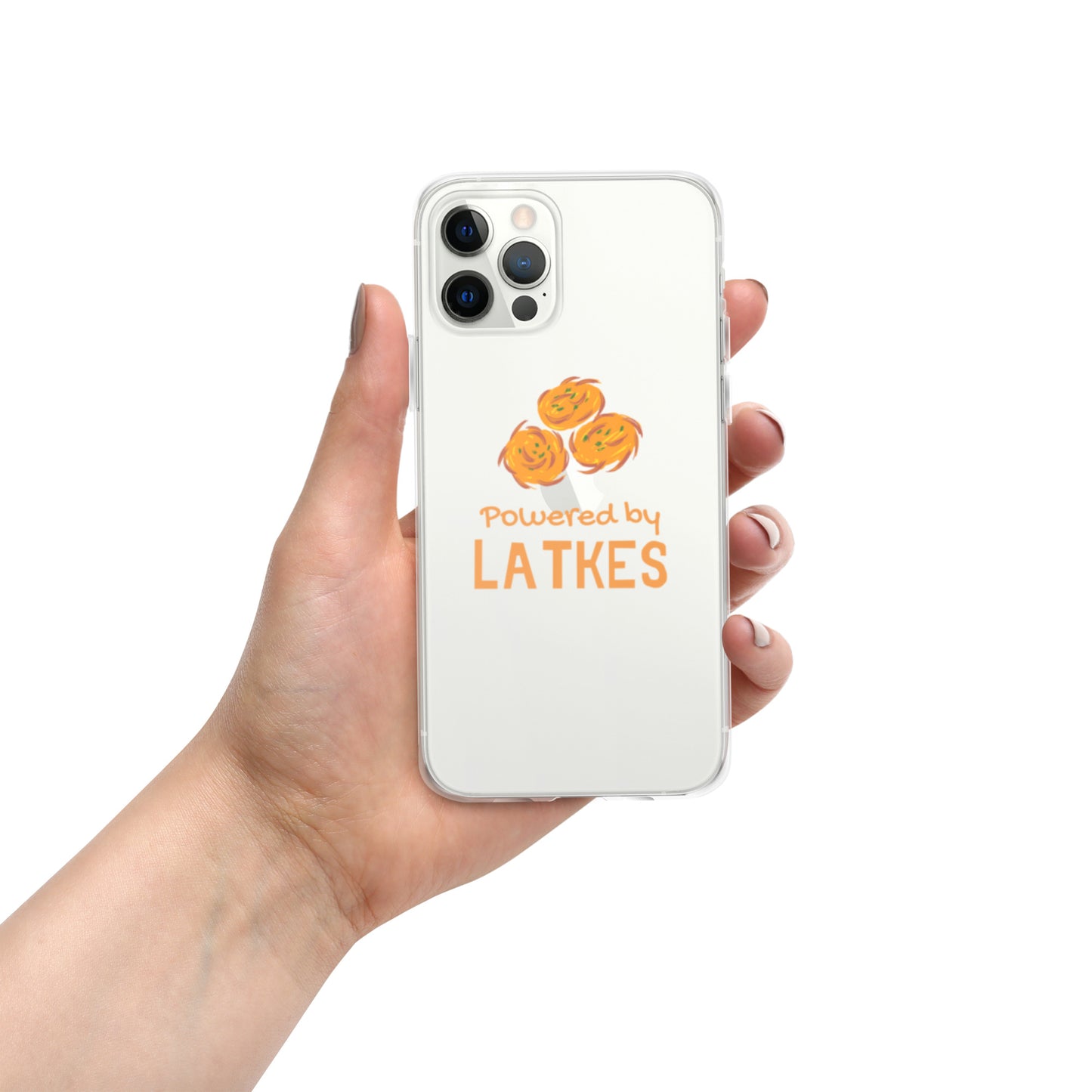 Clear Case for iPhone® "Powered by Latkes"