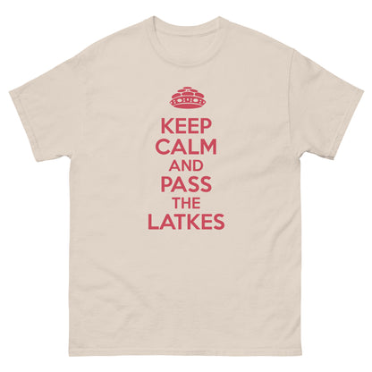 Men's Chanukah "Pass The Latkes" tee