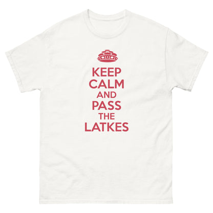 Men's Chanukah "Pass The Latkes" tee