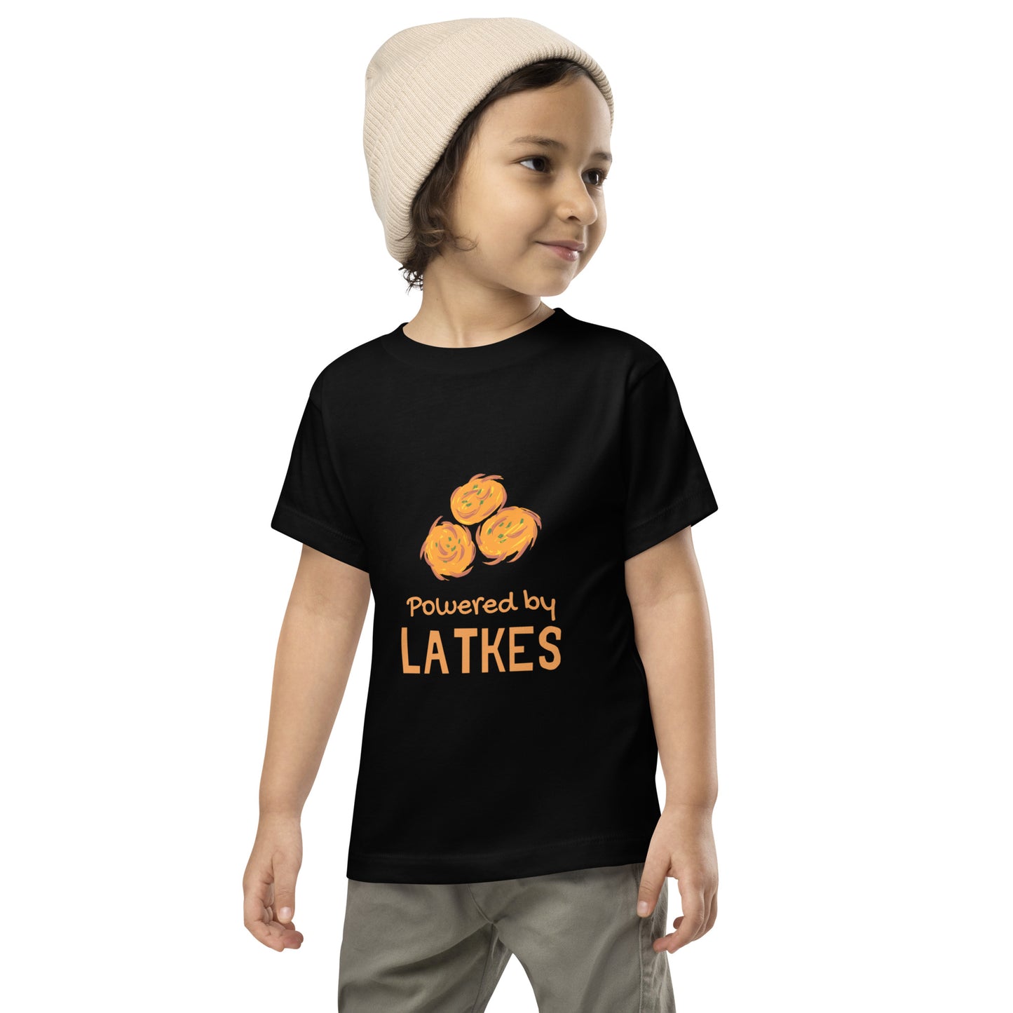 Toddler Short Sleeve Tee "Powered by Latkes"