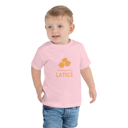 Toddler Short Sleeve Tee "Powered by Latkes"