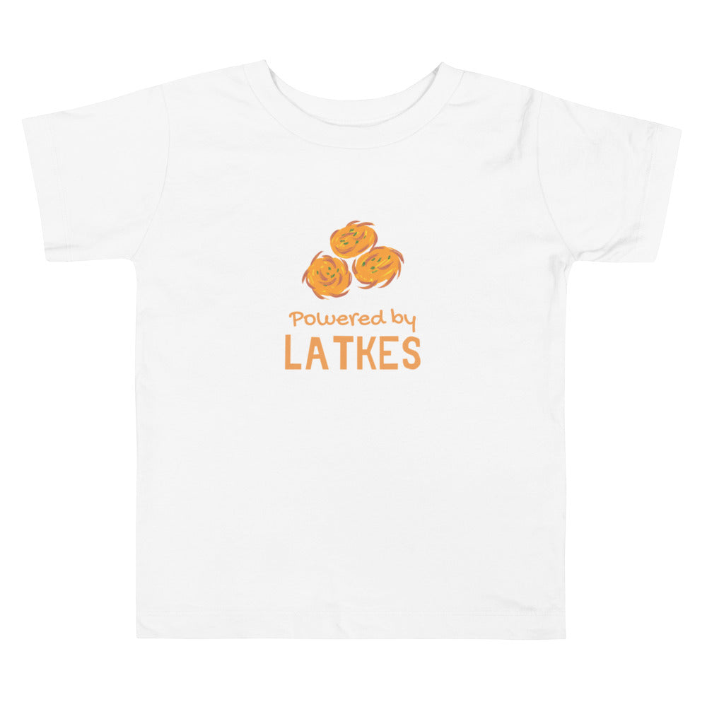 Toddler Short Sleeve Tee "Powered by Latkes"