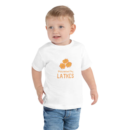 Toddler Short Sleeve Tee "Powered by Latkes"